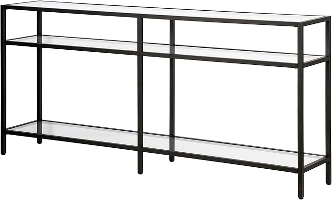 Henn&Hart 64" Wide Rectangular Console Table in Blackened Bronze, Entryway Table, Accent Table for Living Room, Hallway