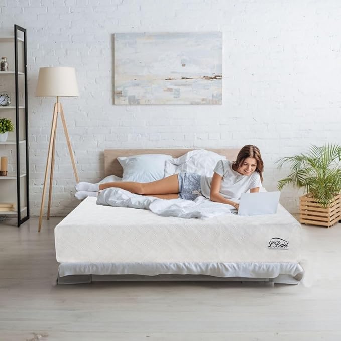 L’Baiet 8 Inch Gel Memory Foam Mattress, Twin Size - Bed in a Box - Medium Firm - Breathable Cooling-Gel Comfort Technology - Pressure Relief Comfy Support Soft Fabric Cover - CertiPUR-US Certified