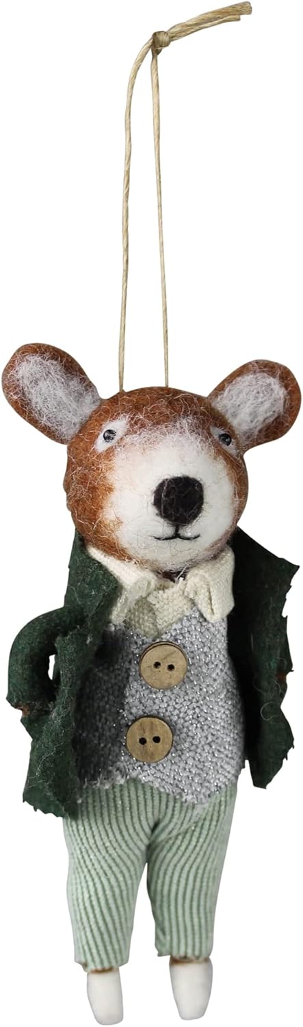 HomArt Bear in Coat Ornament, 6-inch Height, Felt