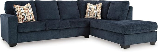Signature Design by Ashley Aviemore Casual L-Shaped 2-Piece Sectional with Chaise for Living Room, Blue
