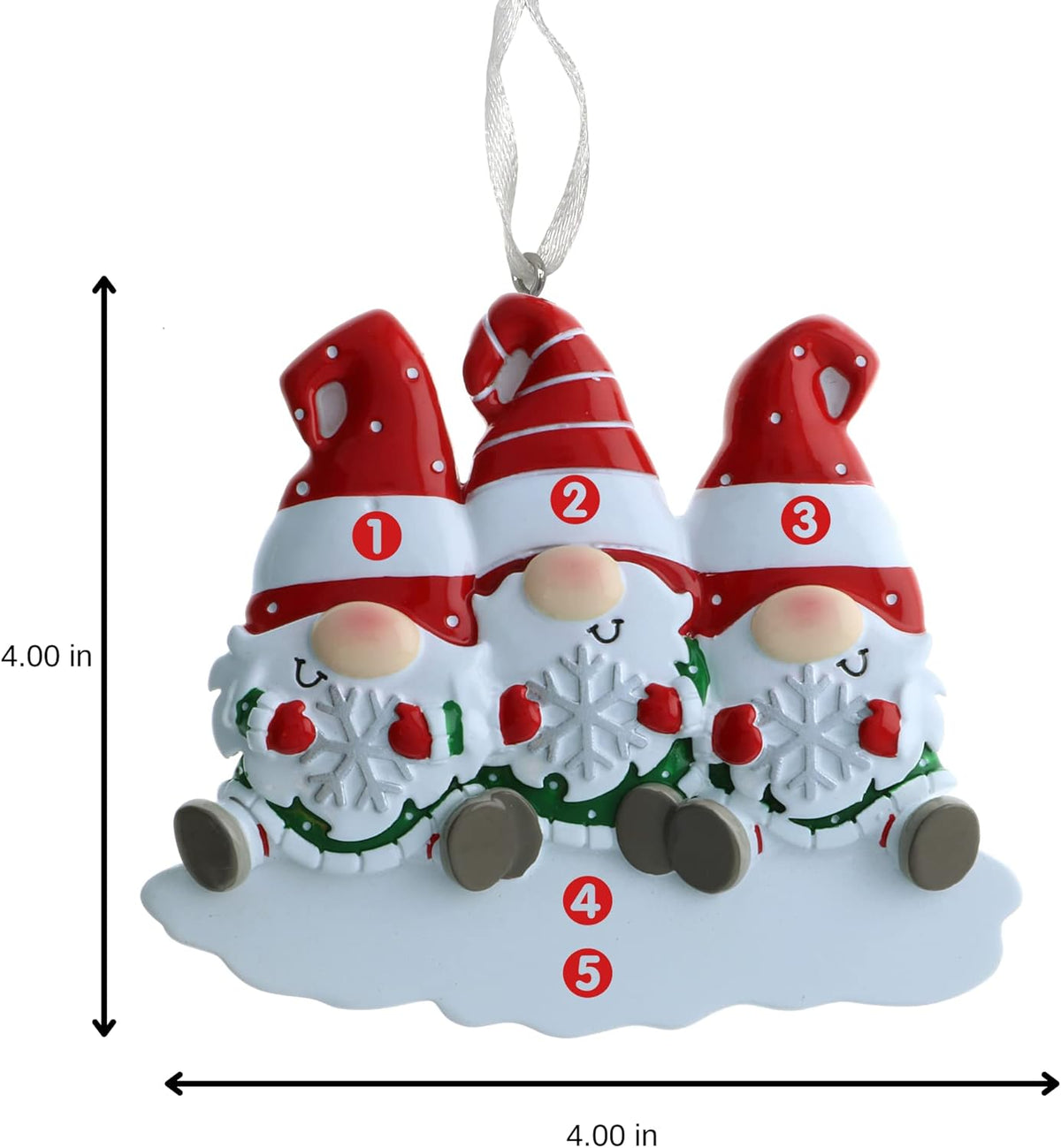2025 Family Christmas Ornament – Personalized Ornament for Families – Custom Gnome Family Ornament – Holiday Tree Decoration Keepsake Gift (Family of 3)
