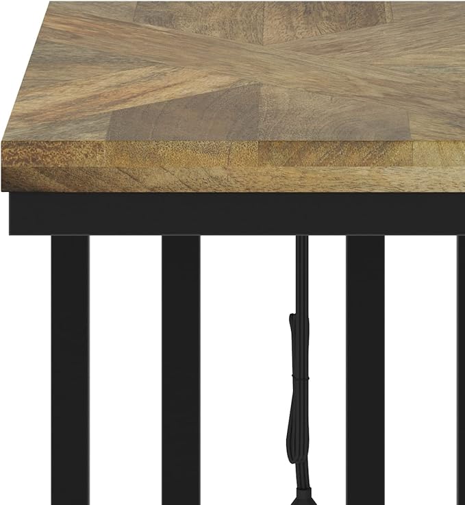 SIMPLIHOME Hayward Modern Industrial 19 inch Wide Metal Side Table in Natural, Fully Assembled for the Living Room and Bedroom