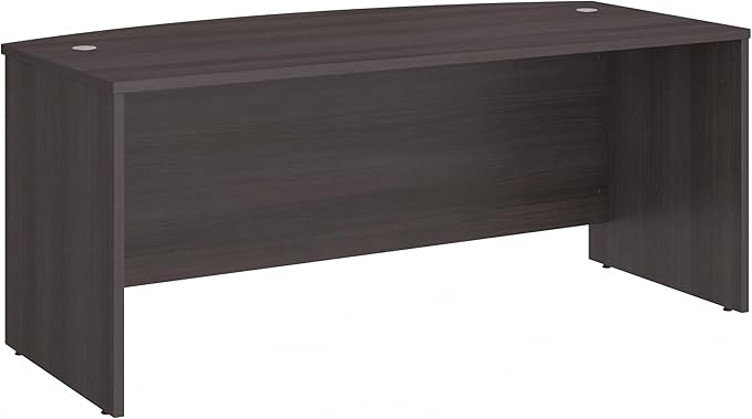 Bush Business Furniture Studio C 72W x 36D Bow Front Desk in Storm Gray, Computer Table for Home or Professional Office