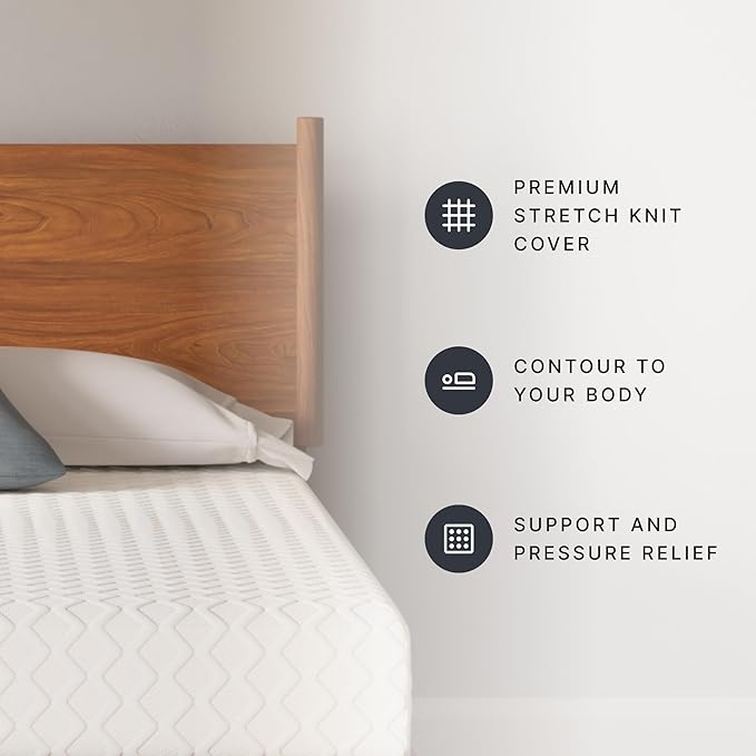 Signature Design by Ashley King Size Chime 10 Inch Medium Firm Memory Foam Mattress with Green Tea & Charcoal Gel for Pressure Relief, Fiberglass Free, Mattress In A Box