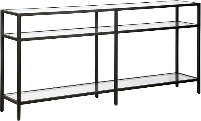 Henn&Hart 64" Wide Rectangular Console Table in Blackened Bronze, Entryway Table, Accent Table for Living Room, Hallway