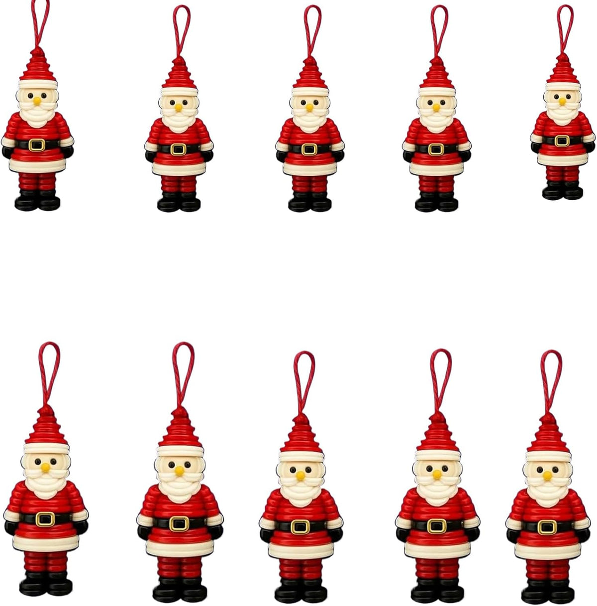 DIY Christmas Button Ornament Making Set - Snowman/Santa/Angel, Fun Holiday Craft Kit for All Ages, Ideal Xmas Tree Hanging Decor & Festive Gifts (10 pcs-A)