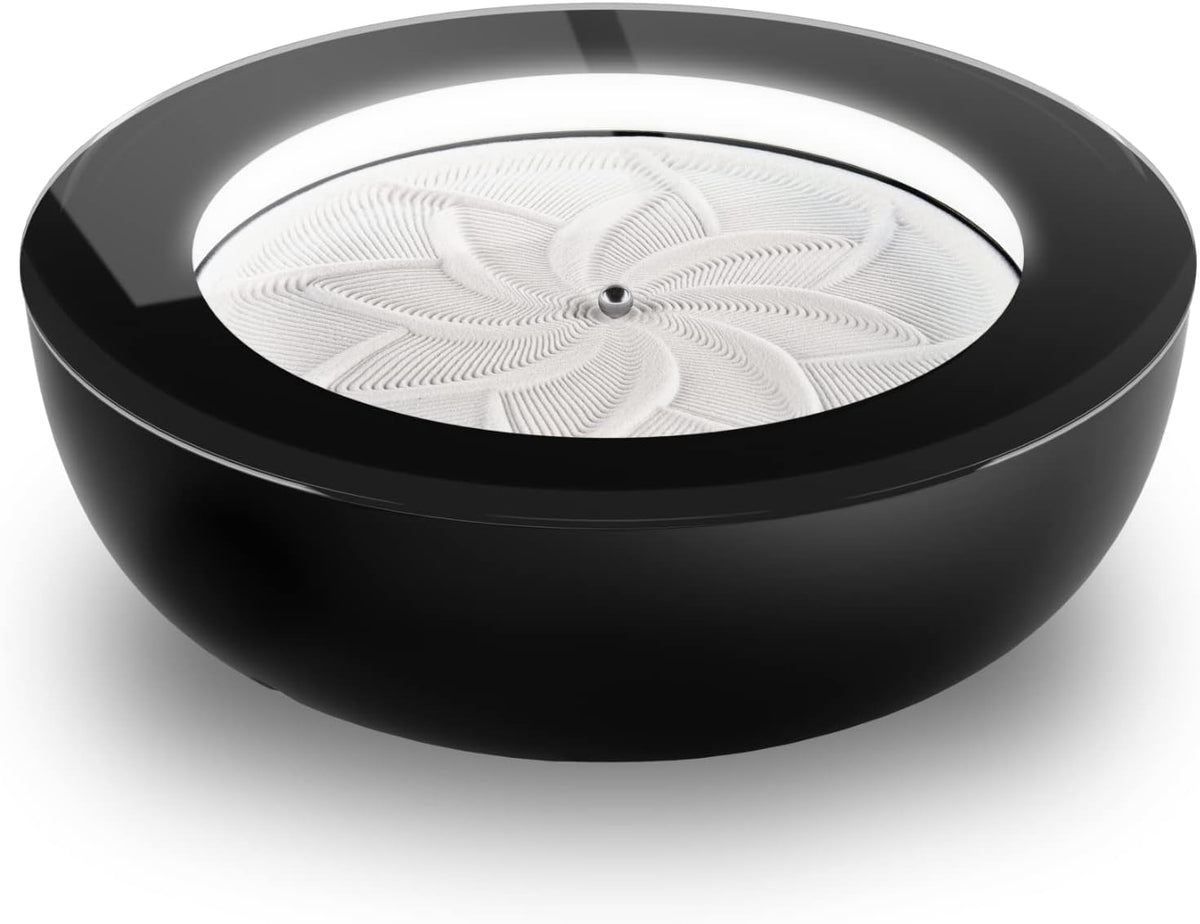 Homedics Drift Sandscape, Perpetual Motion Machine, Zen Garden, Meditation Accessories, Decorative Sandscape, Bluetooth, iOS, Android, by Homedics (16 Inch (Small), Black)