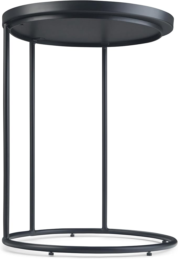 SIMPLIHOME Monet Industrial 18 inch Wide Metal Accent Side Table in Black, Fully Assembled for the Living Room and Bedroom