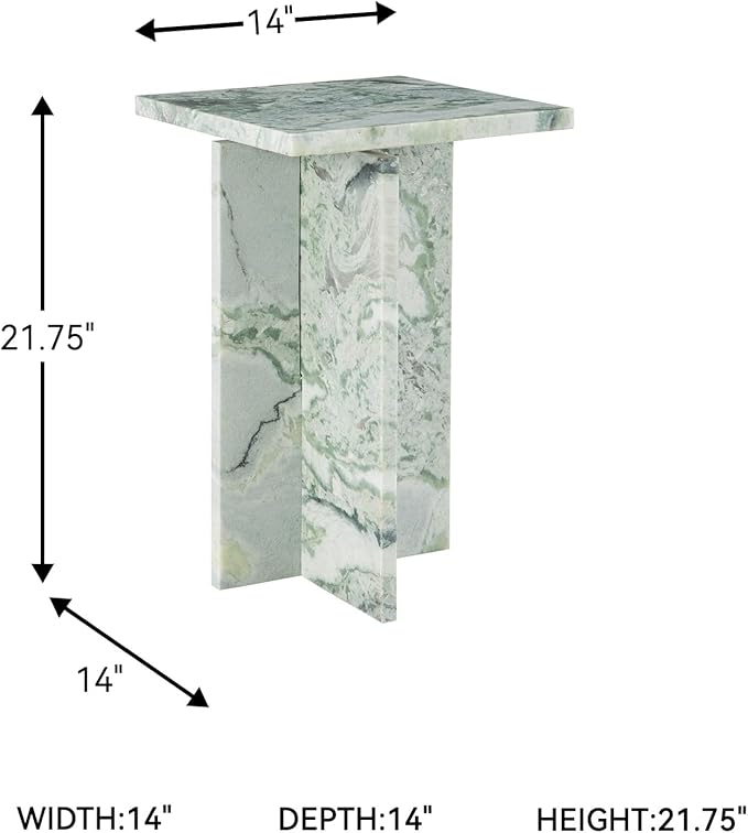 Signature Design by Ashley Deaconwell Contemporary Marble Accent Table, White & Light Green