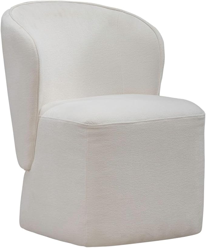 Liberty Furniture Accent Dining Chairs with Castors - Rounded Arm - Ivory Upholstry - Set of Four