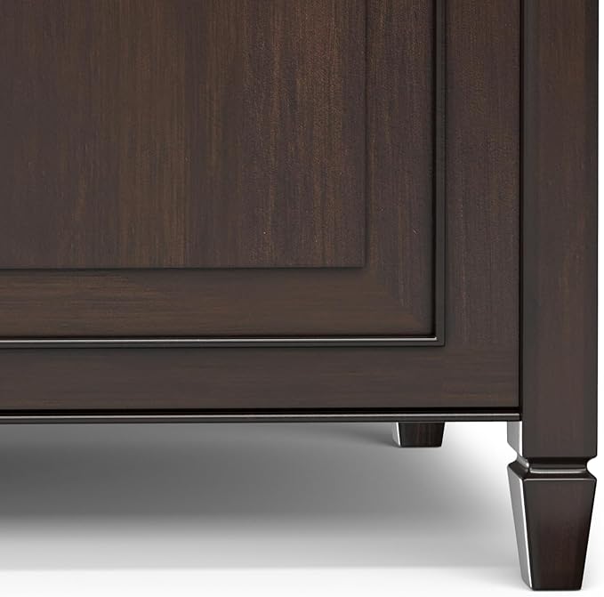 SIMPLIHOME Connaught Storage Bench - 36 inch Wide Solid Wood Small Trunk Bench in Chestnut Brown, Traditional Bench for Entryway with Lift-Up Lid and Dual Hidden Compartments