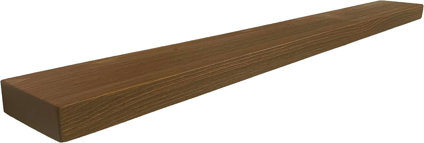 joelsantiques - 54 Inch Wooden Floating Shelves for Wall - 54x6x2 in - Made of Natural Wood - Long Heavy Duty Rustic Wall Shelves for Bedroom - Perfect for Living Room, Kitchen - Medium Brown