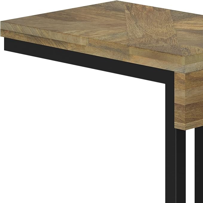 SIMPLIHOME Hayward Modern Industrial 19 inch Wide Metal Side Table in Natural, Fully Assembled for the Living Room and Bedroom