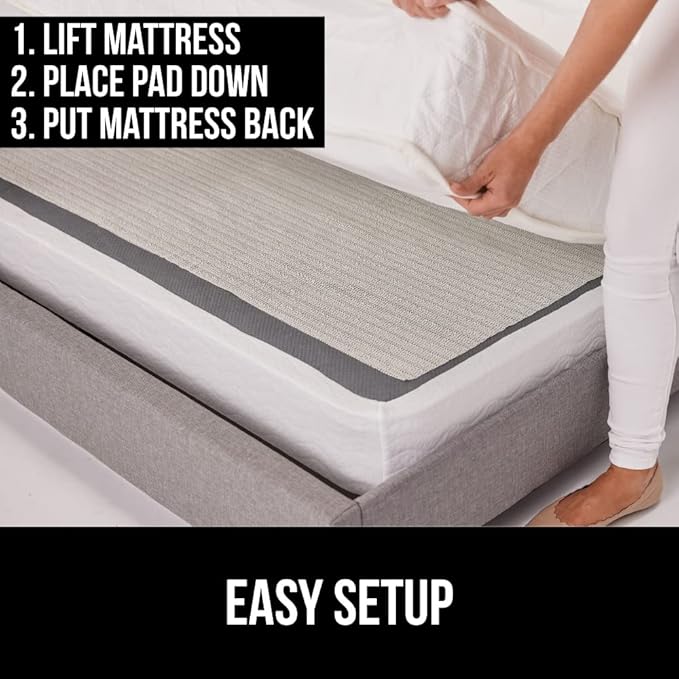 GORILLA GRIP Non Slip Mattress Gripper, Prevents Mattresses from Sliding and Holds Bed in Place, Pad Grips Beds, Sofa, Couch, Chair Cushions and Helps Keep Topper from Slipping, 2 Pack Pads, Twin