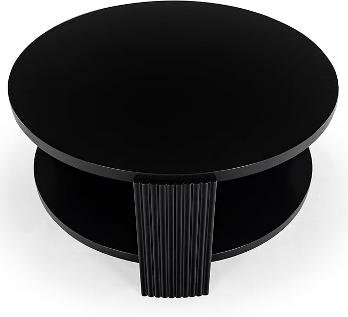 SAFAVIEH Couture Collection Liabella Black Round Coffee Table