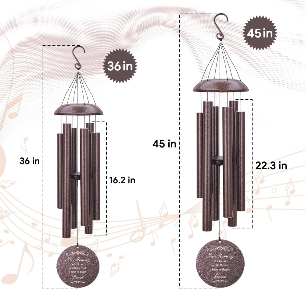 Personalized Sympathy Wind Chimes, Sympathy Gift After Loss of Mom Dad, or Loved One, Memorial Garden Remembering a Loved One Memorial Gifts