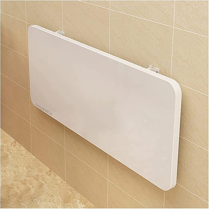 Wall Mounted Folding Table,White Floating Desk for Small Spaces,Stainless Steel Bracket Laundry Folding Table,Wall Folding Desk,Home Bars and Dining Establishments70x40cm /27.5" x 15.7"
