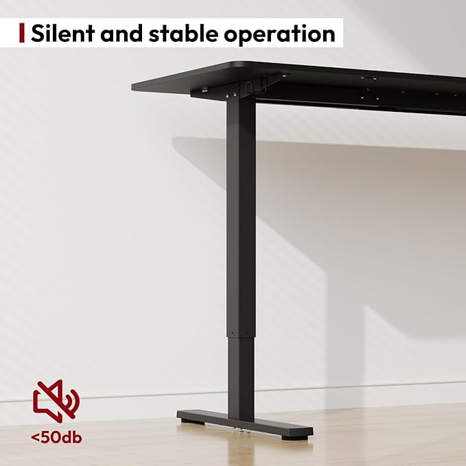 SANODESK Electric Standing Desk 63x28 Inch Height Adjustable Stand Up Desk Home Office Computer Workstation Sit Stand Home Office Desk with Splice Board (Black Frame + Black Top)