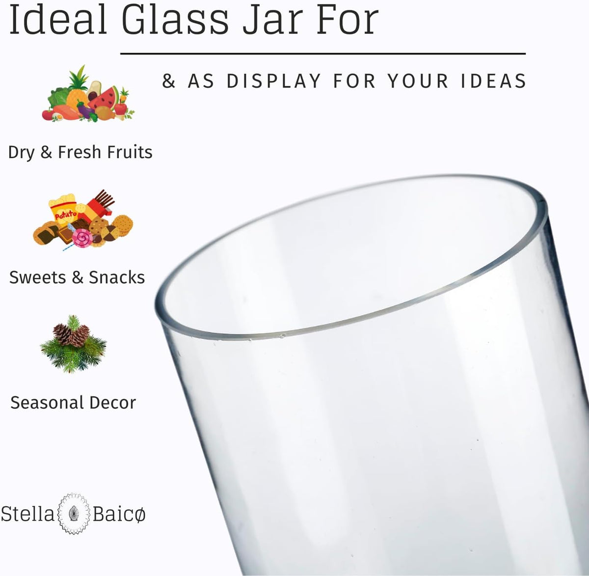 Large Glass Apothecary Jars with Lids, Tall Glass Canister, Candy Jar for Candy Buffet, Classic Footed Decorative Jars for Wedding and Party (Height: 20", Diameter: 5.5")