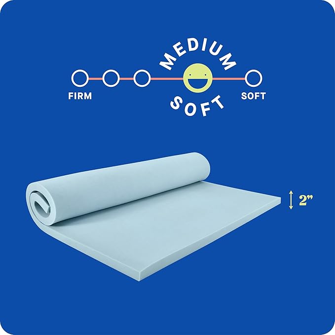Sealy Dreamlife 2” Gel Memory Foam Queen Mattress Topper with SealyComfort Gel Foam, 1 Year Limited Warranty, Made in The USA
