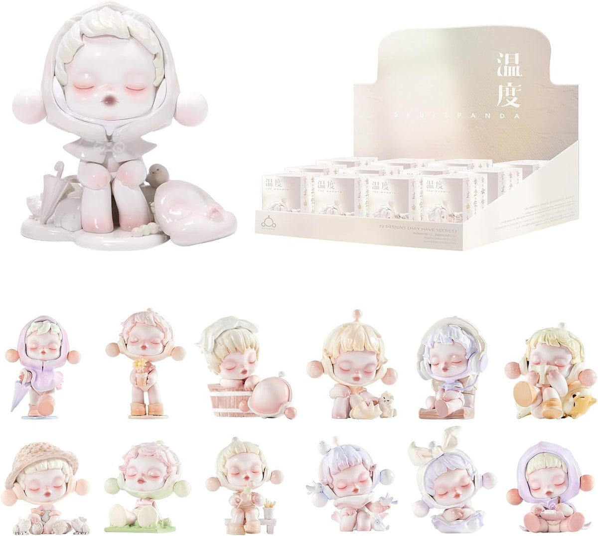 POP MART SKULLPANDA Warmth Series 12PC Action Figure Popular Toy Collectible Art Toy Exclusive Kawaii Fantastic Creative Gift Room Decor Desktop Cute Figure, for Christmas Birthday Party Holiday