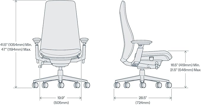 Haworth Fern Ergonomic Office Chair – Stylish and Innovative Desk Chair with Digital Knit Finish - Without Lumbar Support (Ember)
