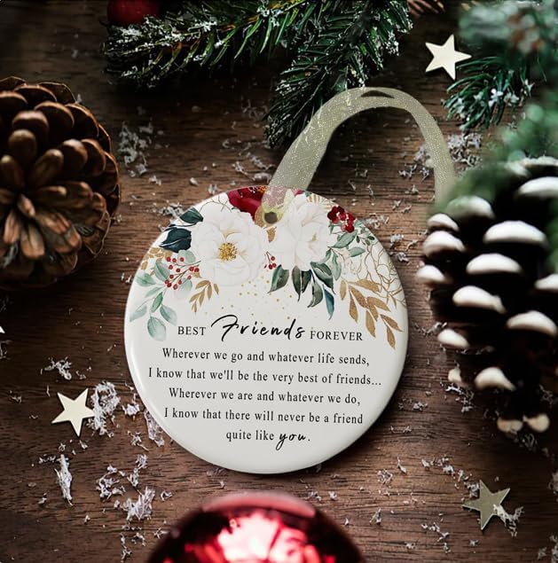 Friend Ornaments 2025 Best Friend Ornament Christmas Ornament Friendship Besties Forever Ornament Friends Tree 2.9"