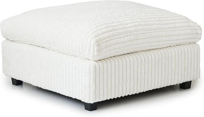 Modular Sectional Sofa, Oversized Cloud Couch, Deep Seat Comfy Modular Couches for Living Room, Ottoman, Plush Couch Cushion Covers Removable, Beige