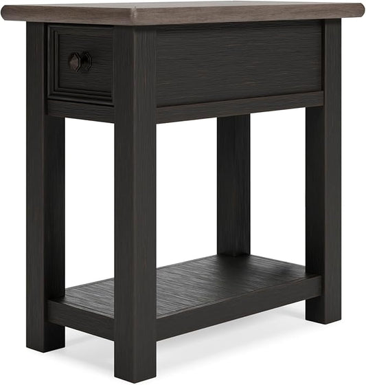 Signature Design by Ashley Tyler Creek Chair Side End Table, Light Brown & Whitewash