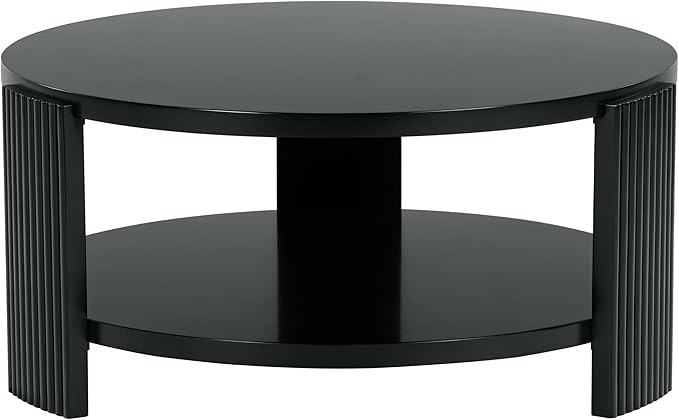 SAFAVIEH Couture Collection Liabella Black Round Coffee Table