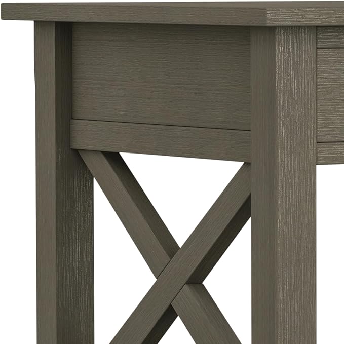 SIMPLIHOME Kitchener SOLID WOOD 21 inch Wide Square Contemporary End Side Table in Farmhouse Grey for the Living Room and Bedroom