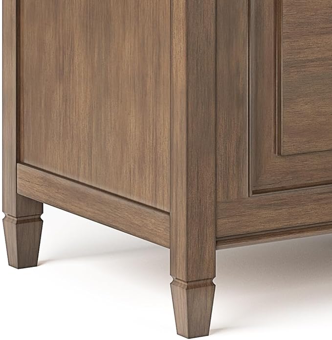 SIMPLIHOME Connaught Storage Bench - 51 inch Wide Solid Wood Trunk Bench in Natural Aged Brown, Traditional Bench for Entryway with Lift-Up Lid and 3 Hidden Compartments