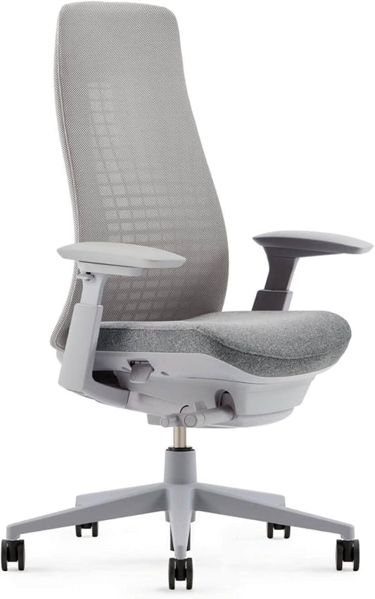 Haworth Fern Office Chair – Ergonomic and Stylish Desk Chair with Breathable Mesh Finish - Without Lumbar Support (Silver Leaf)