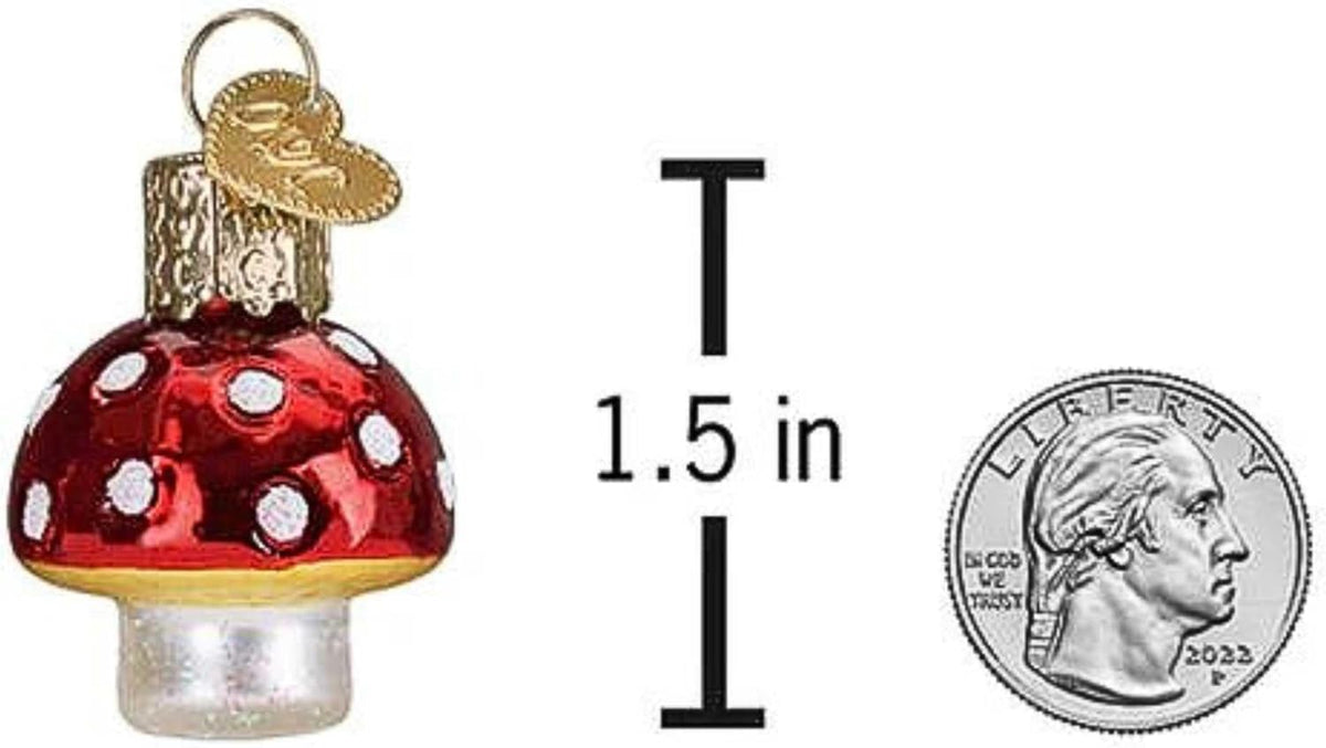 Old World Christmas Mini Lucky Mushroom Glass Hanging Ornament