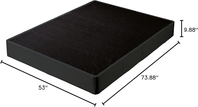 Signature Design by Ashley 10" Mattress Box Spring with Metal Foundation, Sturdy and Durable, Ready to Assemble, Parts and Tools Included, Full, Removable Black Fabric Cover