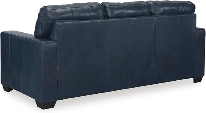 Signature Design by Ashley Santorine Classic Leather Match Tufted Sofa, Blue