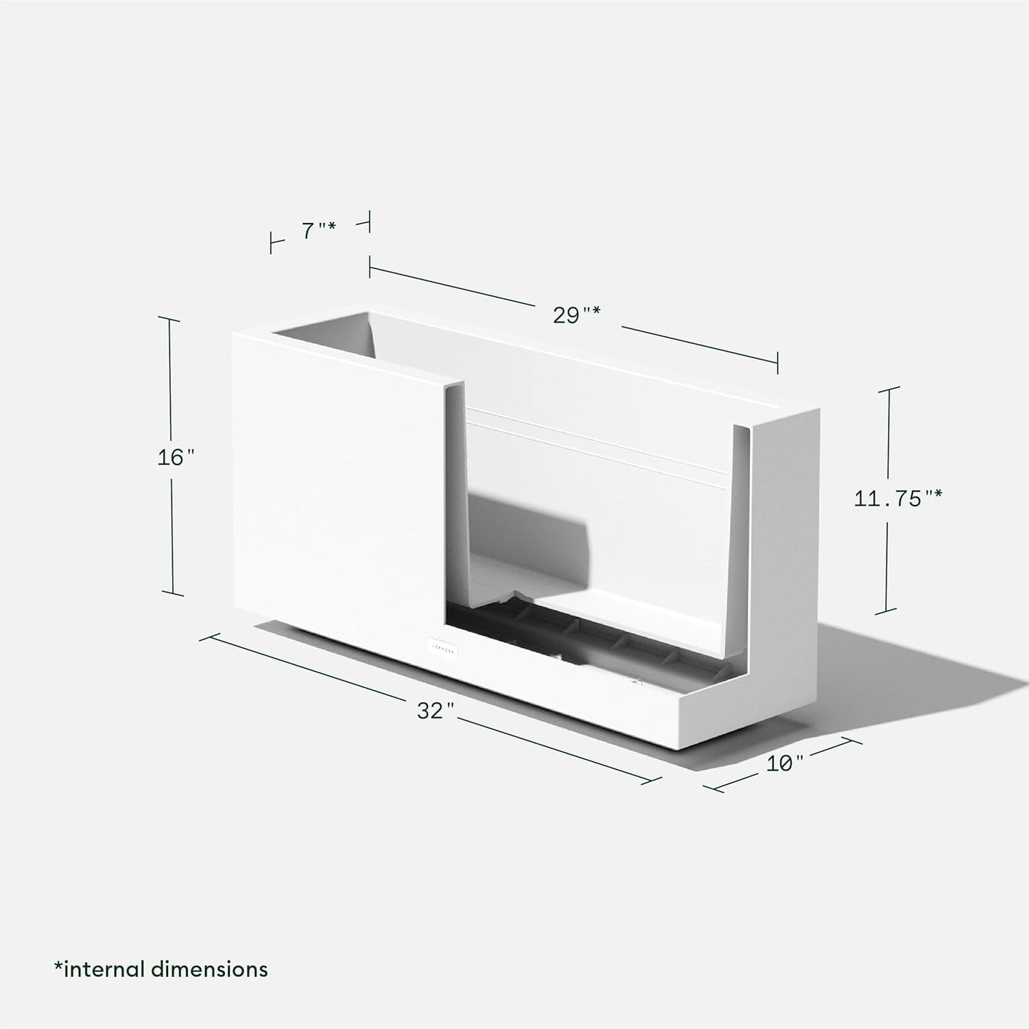 Veradek Block Series Long Box Planter - Large Rectangular Planter for Indoor or Outdoor Patio/Porch | Durable All-Weather Use with Drainage Holes | Modern Décor for Tall Plants, Flowers or Shrubs