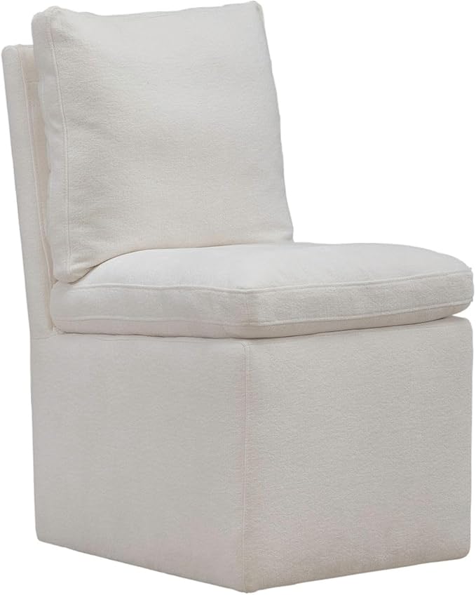 Liberty Furniture Accent Dining Chairs with Castors - Squared Back - Ivory Upholstry - Set of Four