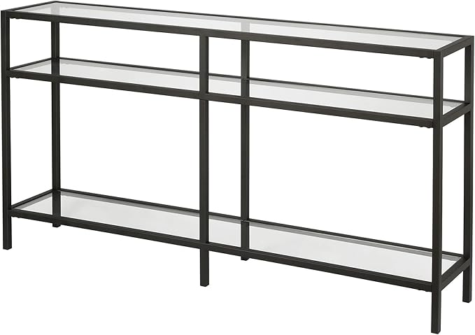 Henn&Hart 55" Wide Rectangular Console Table in Blackened Bronze, Entryway Table, Accent Table for Living Room, Hallway