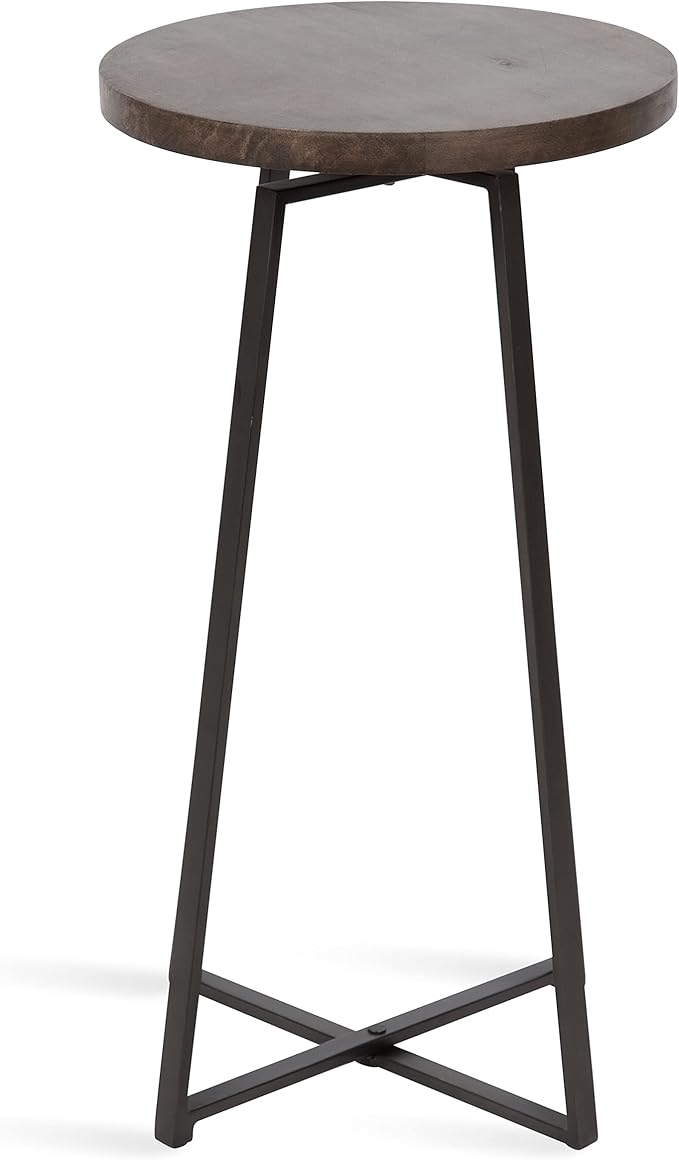 Kate and Laurel Zia Round Side Table, 15x15x26, Gray