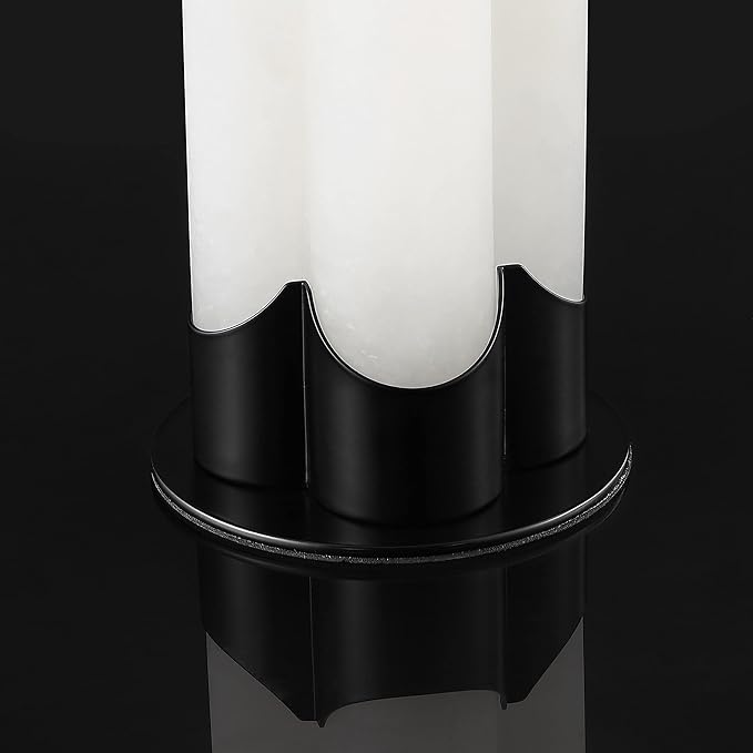 SAFAVIEH Couture Lighting Collection Chavez Alabaster/Black 28-inch Bedroom Living Room Home Office Desk Nightstand Table Lamp (LED Bulb Included)