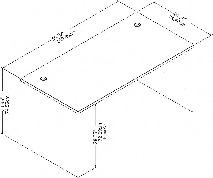 Bush Business Furniture Studio C 60W x 30D Office Desk in Storm Gray, Computer Table for Home or Professional Workspace