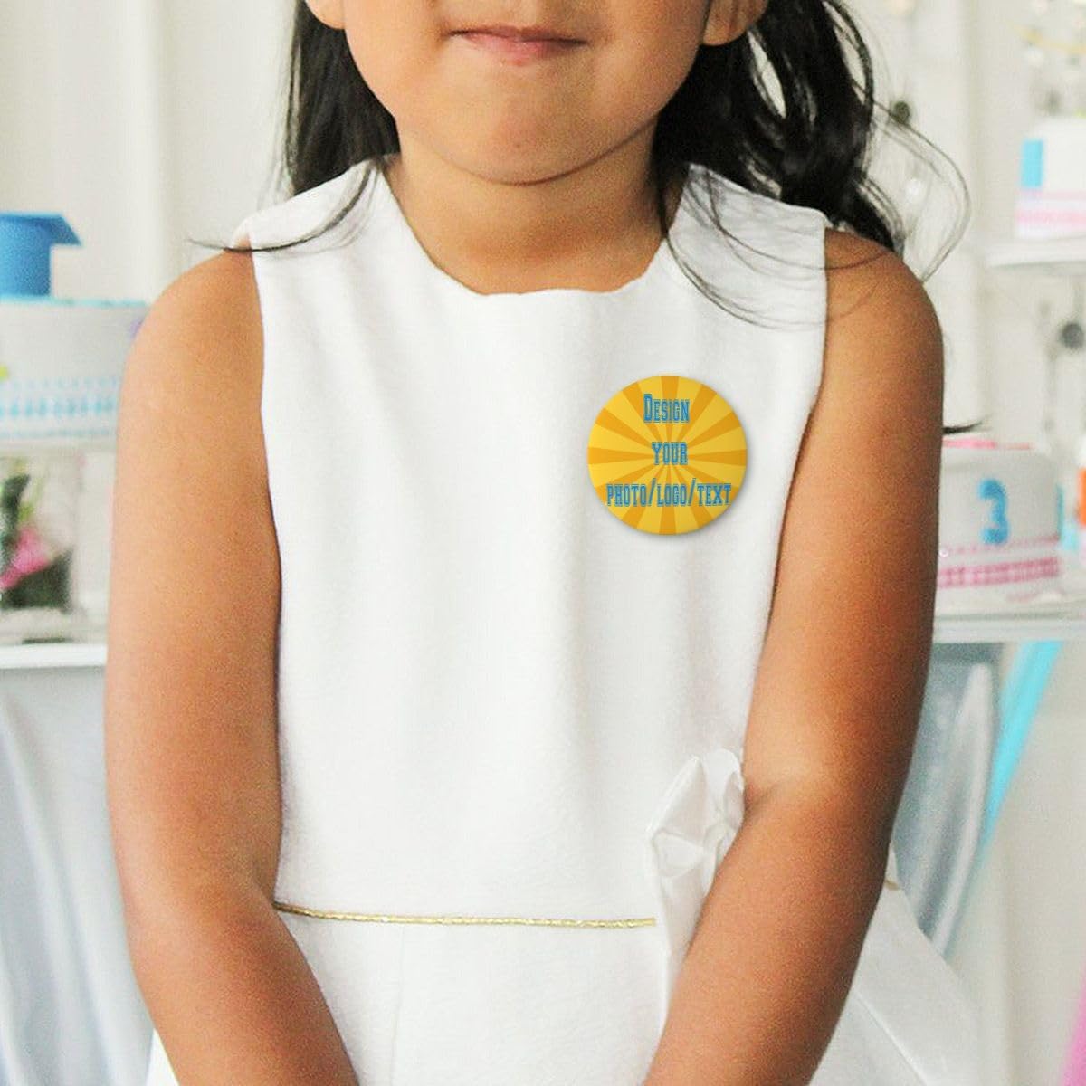 Custom Pins, Custom Buttons, Design Your Own Personalized Pinback Button Badgest (Round Badge)