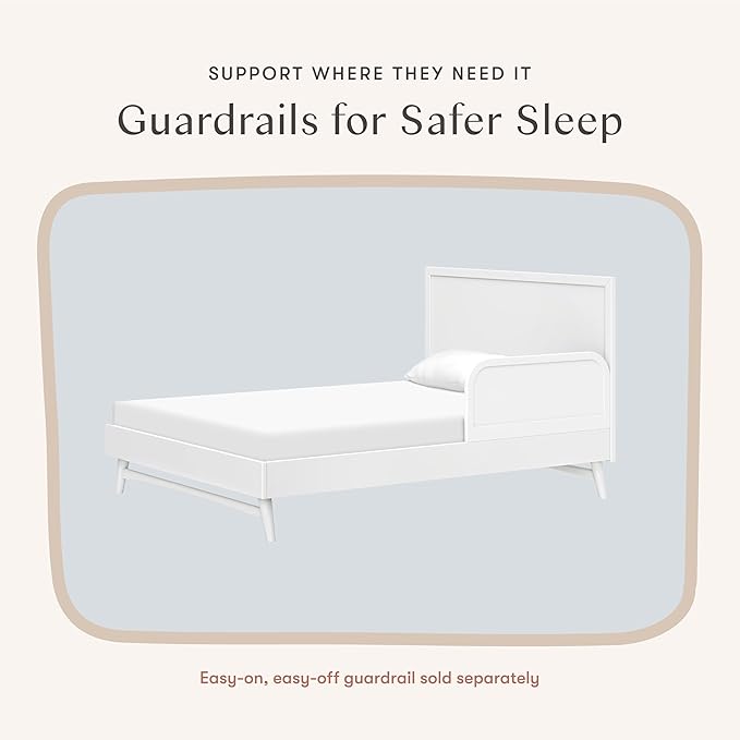 Babyletto Palma Full Size Bed for Kids - GREENGUARD Gold Certified - Sturdy Wood Full Size Bed Frame with Headboard - Modern Design & Low Height for Safety - Perfect for Kids Bedrooms, Guest Rooms
