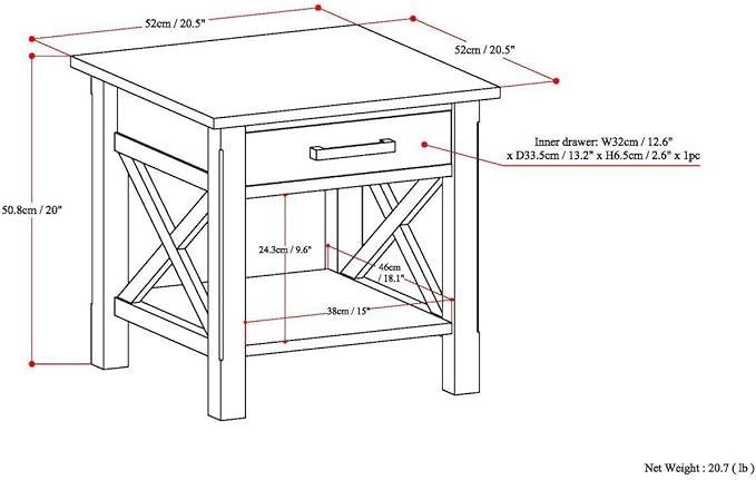 SIMPLIHOME Kitchener SOLID WOOD 21 Inch Wide Square Contemporary End Side Table in Fog Grey, For the Living Room and Bedroom