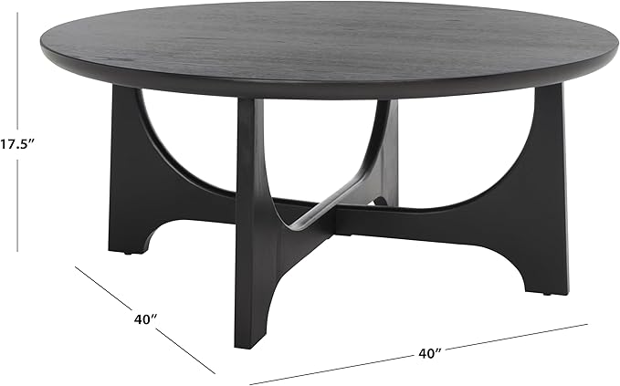SAFAVIEH Couture Collection Sasha Contemporary Black Round Coffee Table