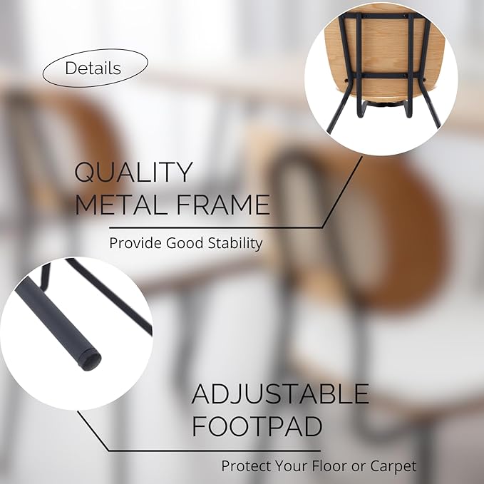 Mid-Century Modern Rattan Cane Back Dining Chairs Set of 4 — PU Leather Upholstered Seat, Black Metal Legs, Kitchen Side Chairs for Kitchen & Dining Room, White