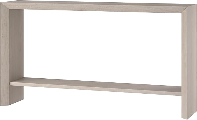 Henn&Hart 55'' Wooden Rectangular Console Table Entryway Table, Sofa Table with Wooden Storage Shelf for Entryway, Living Room, Couch, Hallway, or Office, Antiqued Gray Oak