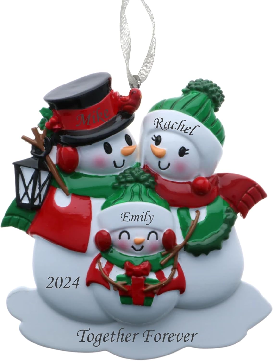 2025 Family Christmas Ornament – Personalized Ornament for Families – Custom Snowman Family Ornament – Holiday Tree Decoration Keepsake Gift (Family of 3)