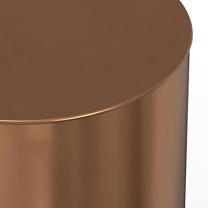 SIMPLIHOME Curtis Industrial 16 Inch Wide Metal Cylinder Accent Table in Ombre Black/Copper, Fully Assembled, for The Living Room and Bedroom